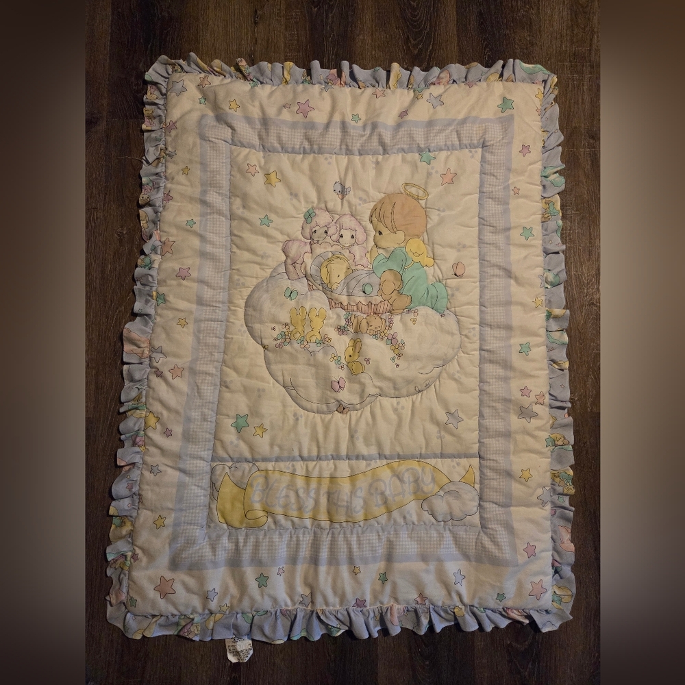 Vintags Precious Moments Quilts Baby Blanket Nursery Crib Comforter - Picture 1 of 5